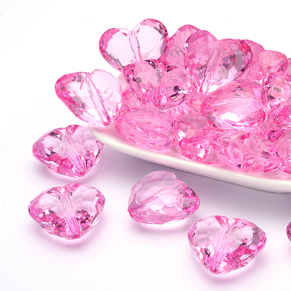 PandaHall Transparent Acrylic Beads, Faceted Heart, Hot Pink, about 25mm long, 28.5mm wide, 16mm thick, hole: 3mm, about 88pcs/500g Acrylic...
PandaHall Transparent Acrylic Beads, Faceted Heart, Hot Pink, about 25mm long, 28.5mm wide, 16mm thick, hole: 3mm, about 88pcs/500g Acrylic...