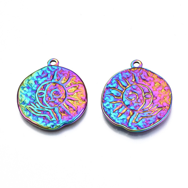 PandaHall Ion Plating(IP) 201 Stainless Steel Pendants, Flat Round with Sun, Rainbow Color, 29x26x2mm, Hole: 1.8mm 201 Stainless Steel Flat...
PandaHall Ion Plating(IP) 201 Stainless Steel Pendants, Flat Round with Sun, Rainbow Color, 29x26x2mm, Hole: 1.8mm 201 Stainless Steel Flat...
