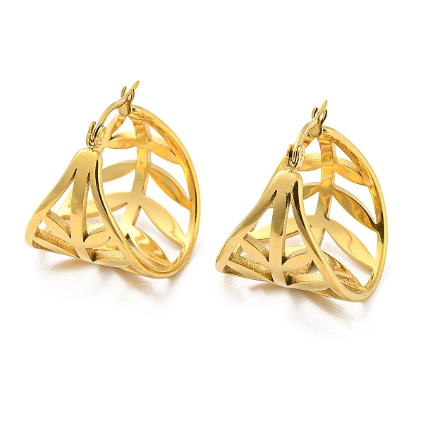PandaHall Ion Plating(IP) 304 Stainless Steel Hoop Earrings, Hollow Leaf, Golden, 25x23x23.5mm 304 Stainless Steel Leaf
PandaHall Ion Plating(IP) 304 Stainless Steel Hoop Earrings, Hollow Leaf, Golden, 25x23x23.5mm 304 Stainless Steel Leaf