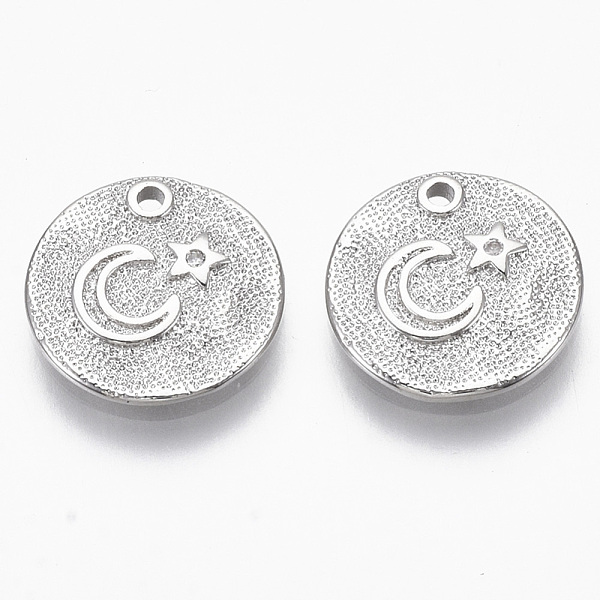 PandaHall Brass Micro Pave Cubic Zirconia Charms, Nickel Free, Flat Round with Moon & Star, Clear, Real Platinum Plated, 12.5x2mm, Hole...
PandaHall Brass Micro Pave Cubic Zirconia Charms, Nickel Free, Flat Round with Moon & Star, Clear, Real Platinum Plated, 12.5x2mm, Hole...