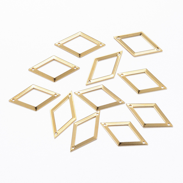 PandaHall 201 Stainless Steel Links connectors, Rhombus, Golden, 22~24x12.5x0.8mm, Hole: 1mm 201 Stainless Steel Rhombus
PandaHall 201 Stainless Steel Links connectors, Rhombus, Golden, 22~24x12.5x0.8mm, Hole: 1mm 201 Stainless Steel Rhombus