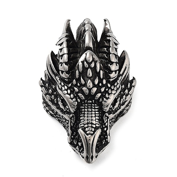 PandaHall 304 Stainless Steel Pendants, Dragon Charm, Antique Silver, 37x24x17mm, Hole: 5.5mm 304 Stainless Steel Dragon
PandaHall 304 Stainless Steel Pendants, Dragon Charm, Antique Silver, 37x24x17mm, Hole: 5.5mm 304 Stainless Steel Dragon
