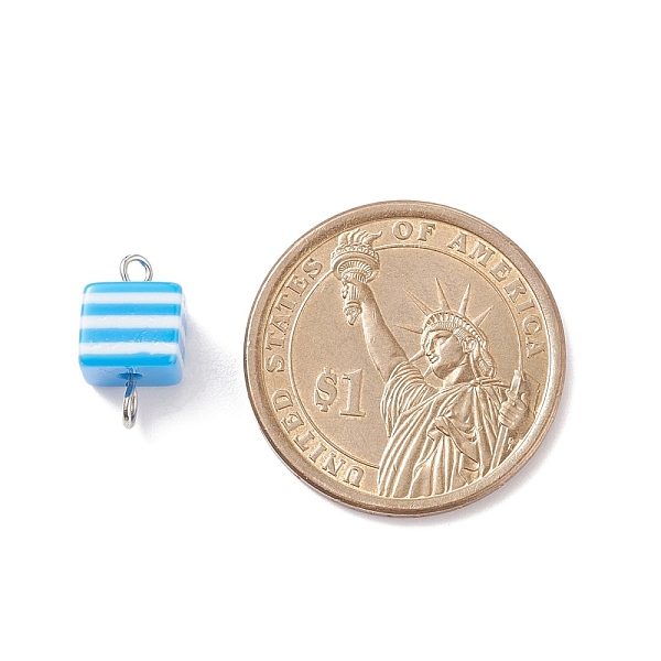 PandaHall Opaque Stripe Resin Connector Charms, with Platinum Tone Brass Double Loops, Square, Mixed Color, 14.5~15x8x8mm, Hole: 2~2.5mm..., Multicolor
PandaHall Opaque Stripe Resin Connector Charms, with Platinum Tone Brass Double Loops, Square, Mixed Color, 14.5~15x8x8mm, Hole: 2~2.5mm..., Multicolor