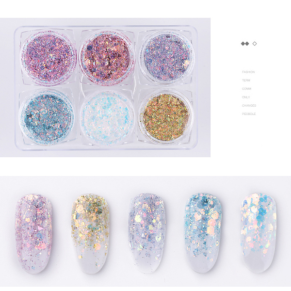 PandaHall Nail Art Sequins, with Gel, Nail Art Decorations, Mixed Shapes, Mixed Color, 9.5x6.5cm, 10g/box, 6Boxes/set Plastic Mixed Shapes..., Multicolor
PandaHall Nail Art Sequins, with Gel, Nail Art Decorations, Mixed Shapes, Mixed Color, 9.5x6.5cm, 10g/box, 6Boxes/set Plastic Mixed Shapes..., Multicolor