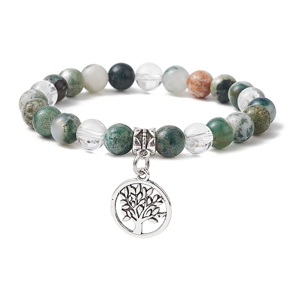PandaHall Natural Tree Agate Round Bead Stretch Bracelets, Tree of Life Alloy Charm Bracelets for Women, Inner Diameter: 2-1/4 inch(5.6cm)...
PandaHall Natural Tree Agate Round Bead Stretch Bracelets, Tree of Life Alloy Charm Bracelets for Women, Inner Diameter: 2-1/4 inch(5.6cm)...