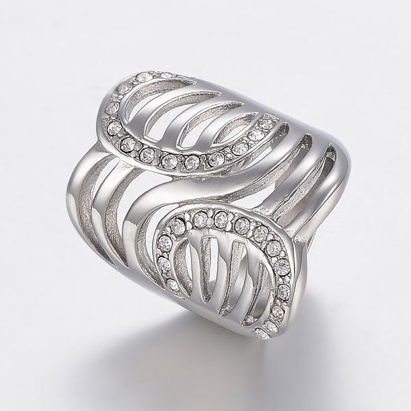 PandaHall 304 Stainless Steel Rhinestone Finger Rings, Wide Band Rings, Hollow, Stainless Steel Color, Size 6~9, 16~19mm Stainless..., Clear
PandaHall 304 Stainless Steel Rhinestone Finger Rings, Wide Band Rings, Hollow, Stainless Steel Color, Size 6~9, 16~19mm Stainless..., Clear
