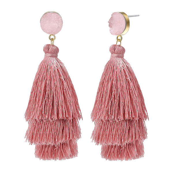 PandaHall SHEGRACE Brass Stud Earrings, Dangle Earrings, with Resin and Tassel Pendants, Indian Red, 88mm Resin Red
PandaHall SHEGRACE Brass Stud Earrings, Dangle Earrings, with Resin and Tassel Pendants, Indian Red, 88mm Resin Red