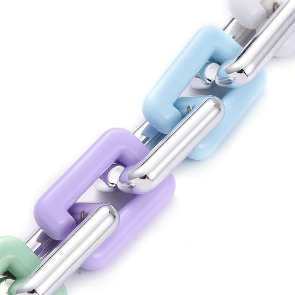 PandaHall Handmade Opaque Acrylic Boston Chains, with CCB Plastic Linking Rings, Rectangle, Platinum, Colorful, Links: 29.5x19.5x5.5mm...
PandaHall Handmade Opaque Acrylic Boston Chains, with CCB Plastic Linking Rings, Rectangle, Platinum, Colorful, Links: 29.5x19.5x5.5mm...