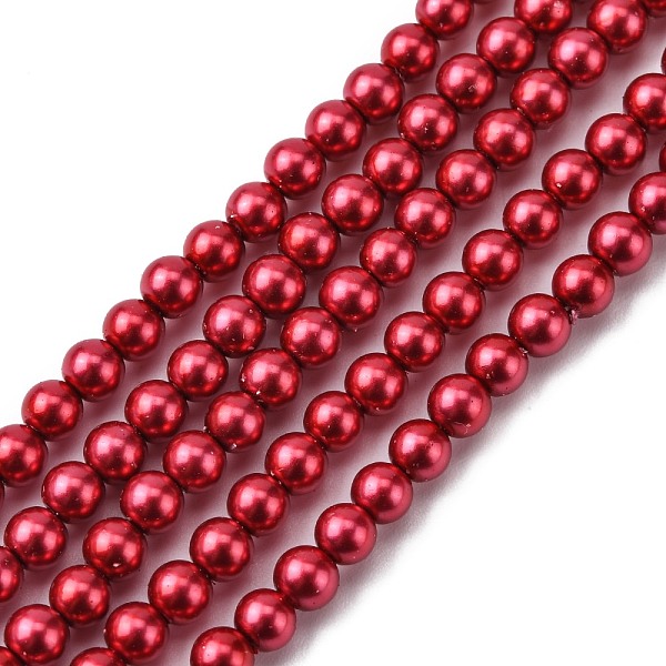 PandaHall Grade A Glass Pearl Beads, Pearlized, Round, FireBrick, 4mm, Hole: 0.7~1.1mm, about 100pcs/Strand, 16''(40.64cm) Glass Round Red
PandaHall Grade A Glass Pearl Beads, Pearlized, Round, FireBrick, 4mm, Hole: 0.7~1.1mm, about 100pcs/Strand, 16''(40.64cm) Glass Round Red
