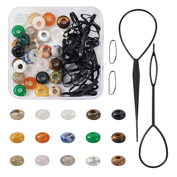 PandaHall Fashewelry DIY Hair Finding Making Kits, Including Plastic Hair Pin Bun Maker, Natural Gemstone European Beads, Disposable Elastic...
PandaHall Fashewelry DIY Hair Finding Making Kits, Including Plastic Hair Pin Bun Maker, Natural Gemstone European Beads, Disposable Elastic...