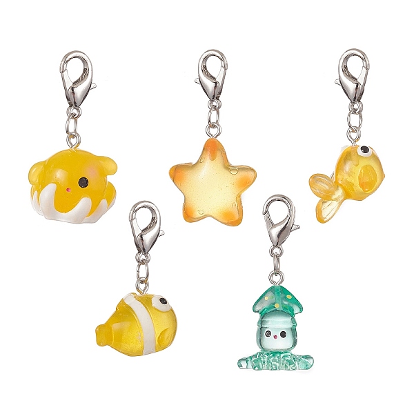 PandaHall Marine Series Resin Pendant Decoraiton, with Zinc Alloy Lobster Claw Clasps, Octopus/Goldfish/Starfish/Inkfish/Clownfish, Mixed..., Multicolor
PandaHall Marine Series Resin Pendant Decoraiton, with Zinc Alloy Lobster Claw Clasps, Octopus/Goldfish/Starfish/Inkfish/Clownfish, Mixed..., Multicolor
