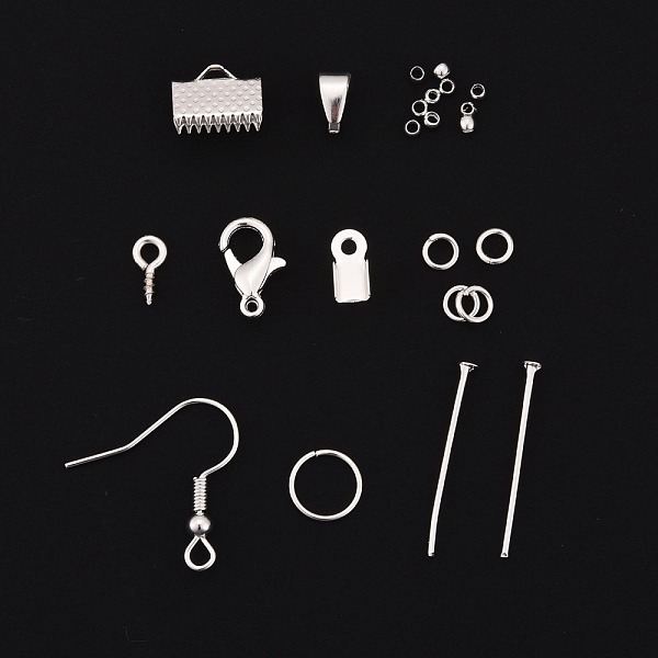 PandaHall DIY Jewelry Sets, Brass Crimp Beads and Iron Findings, with Tools, Silver Color Plated, 13x6.8x2.1cm Metal
PandaHall DIY Jewelry Sets, Brass Crimp Beads and Iron Findings, with Tools, Silver Color Plated, 13x6.8x2.1cm Metal