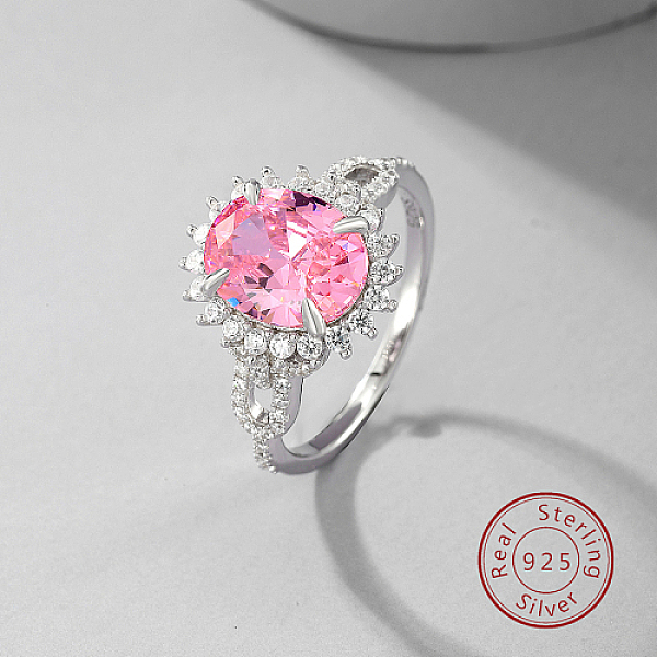 PandaHall Rhodium Plated Sterling Silver Oval Adjustable Ring, with Pink Cubic Zirconia, with 925 Stamp, Platinum, US Size 6(16.5mm)...
PandaHall Rhodium Plated Sterling Silver Oval Adjustable Ring, with Pink Cubic Zirconia, with 925 Stamp, Platinum, US Size 6(16.5mm)...