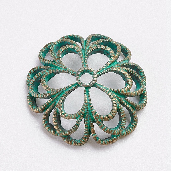 PandaHall Tibetan Style Alloy Fancy Bead Caps, 6-Petal, Flower, Antique Bronze & Green Patina, 24x6mm, Hole: 2mm Alloy
PandaHall Tibetan Style Alloy Fancy Bead Caps, 6-Petal, Flower, Antique Bronze & Green Patina, 24x6mm, Hole: 2mm Alloy
