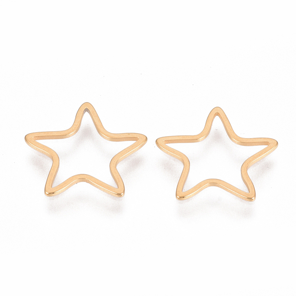 PandaHall 304 Stainless Steel Linking Ring, Star, Golden, 12x11.5x0.8mm 304 Stainless Steel Star
PandaHall 304 Stainless Steel Linking Ring, Star, Golden, 12x11.5x0.8mm 304 Stainless Steel Star