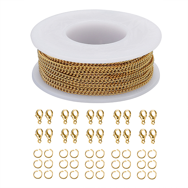 PandaHall DIY 304 Stainless Steel Jewelry Making Kits, Including 10m Curb Chain, 20Pcs Lobster Claw Clasps and 30Pcs Jump Rings, Golden...
PandaHall DIY 304 Stainless Steel Jewelry Making Kits, Including 10m Curb Chain, 20Pcs Lobster Claw Clasps and 30Pcs Jump Rings, Golden...