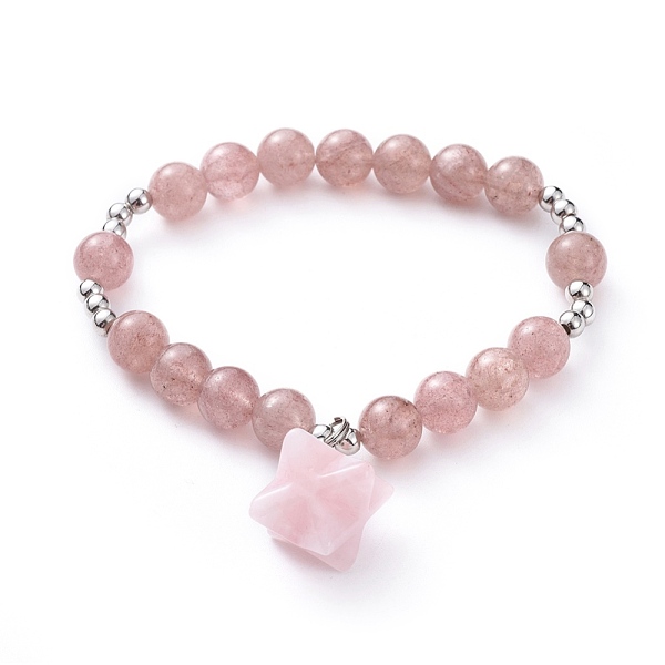 PandaHall Natural Rose Quartz Stretch Charm Bracelets, with Round Brass Beads, Merkaba Star, Platinum, 2-1/4 inch(5.7cm) Rose Quartz
PandaHall Natural Rose Quartz Stretch Charm Bracelets, with Round Brass Beads, Merkaba Star, Platinum, 2-1/4 inch(5.7cm) Rose Quartz