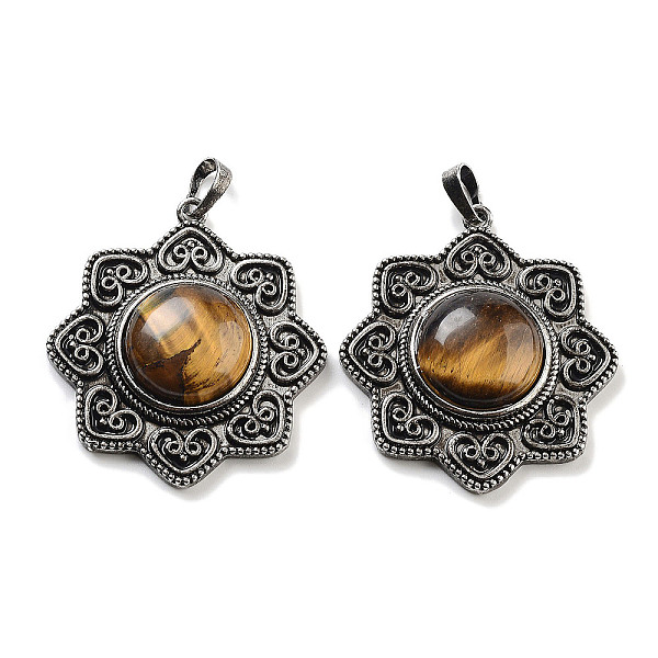 PandaHall Natural Tiger Eye & Brass Pendants, Antique Silver, Sun Charm, 43.5x39.5x9mm, Hole: 9.5x5.5mm Tiger Eye Sun
PandaHall Natural Tiger Eye & Brass Pendants, Antique Silver, Sun Charm, 43.5x39.5x9mm, Hole: 9.5x5.5mm Tiger Eye Sun