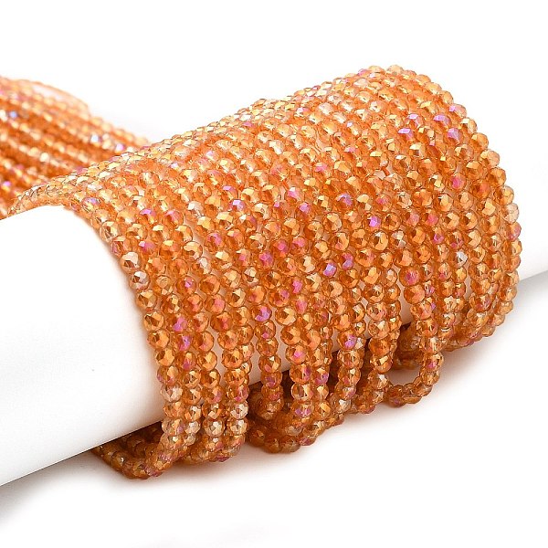PandaHall Electroplate Transparent Glass Beads Strands, Rainbow Plated, Faceted Round, Orange, 3x2.5mm, Hole: 0.7mm, about 149pcs/strand...
PandaHall Electroplate Transparent Glass Beads Strands, Rainbow Plated, Faceted Round, Orange, 3x2.5mm, Hole: 0.7mm, about 149pcs/strand...