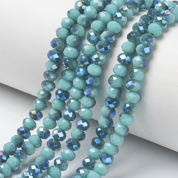PandaHall Electroplate Opaque Solid Color Glass Beads Strands, Half Plated, Blue Plated, Faceted, Rondelle, Medium Turquoise, 4x3mm, Hole..., Cyan
PandaHall Electroplate Opaque Solid Color Glass Beads Strands, Half Plated, Blue Plated, Faceted, Rondelle, Medium Turquoise, 4x3mm, Hole..., Cyan