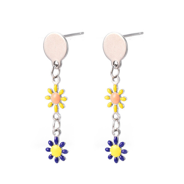 PandaHall Flower Enamel Long Dangle Stud Earrings, Stainless Steel Color Plated 304 Stainless Steel Jewelry for Women, Dark Blue, 36x8mm..., Purple
PandaHall Flower Enamel Long Dangle Stud Earrings, Stainless Steel Color Plated 304 Stainless Steel Jewelry for Women, Dark Blue, 36x8mm..., Purple