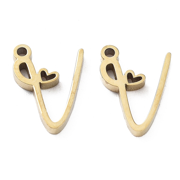 PandaHall 304 Stainless Steel Charms, Laser Cut, Real 14K Gold Plated, Letter V, 11x8x1.5mm, Hole: 1mm 304 Stainless Steel Letter V
PandaHall 304 Stainless Steel Charms, Laser Cut, Real 14K Gold Plated, Letter V, 11x8x1.5mm, Hole: 1mm 304 Stainless Steel Letter V