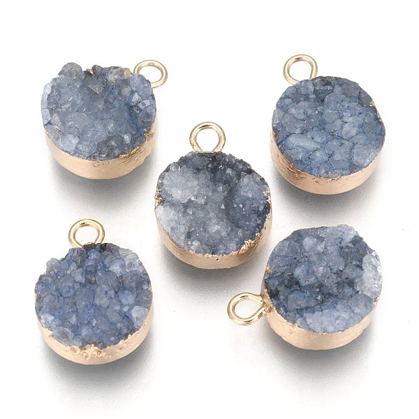 PandaHall Natural Druzy Agate Pendants, with Real 18K Gold Plated Brass Finding, Long-Lasting Plated, Flat Round, Dyed, Steel Blue..., Gray
PandaHall Natural Druzy Agate Pendants, with Real 18K Gold Plated Brass Finding, Long-Lasting Plated, Flat Round, Dyed, Steel Blue..., Gray