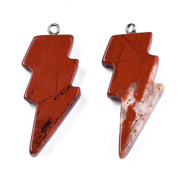 PandaHall Natural Red Jasper Pendants, Lightning Bolt Charm, with Stainless Steel Color Tone 304 Stainless Steel Loops...
PandaHall Natural Red Jasper Pendants, Lightning Bolt Charm, with Stainless Steel Color Tone 304 Stainless Steel Loops...