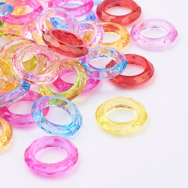 PandaHall Transparent Acrylic Beads, Faceted, Donut, Mixed Color, about 19.5mm in diameter, 4.5mm thick, hole: 12mm Acrylic Donut Multicolor
PandaHall Transparent Acrylic Beads, Faceted, Donut, Mixed Color, about 19.5mm in diameter, 4.5mm thick, hole: 12mm Acrylic Donut Multicolor