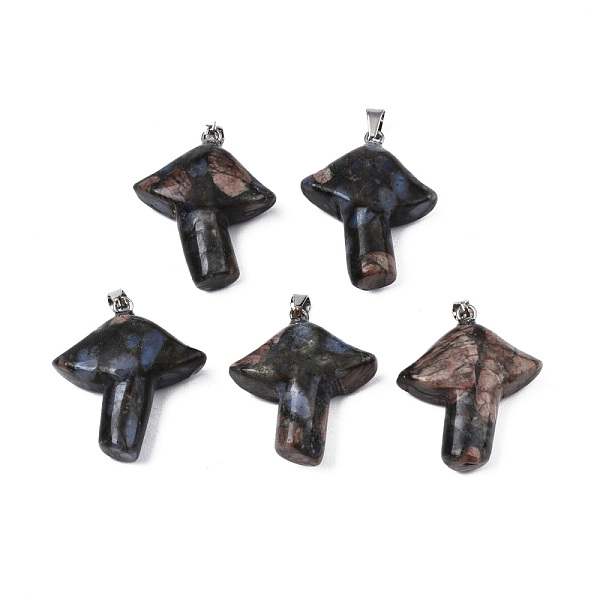 PandaHall Natural Glaucophane Pendants, with Stainless Steel Snap On Bails, Mushroom, Stainless Steel Color, 27.5~28.5x23~25x9.5~10.5mm...
PandaHall Natural Glaucophane Pendants, with Stainless Steel Snap On Bails, Mushroom, Stainless Steel Color, 27.5~28.5x23~25x9.5~10.5mm...
