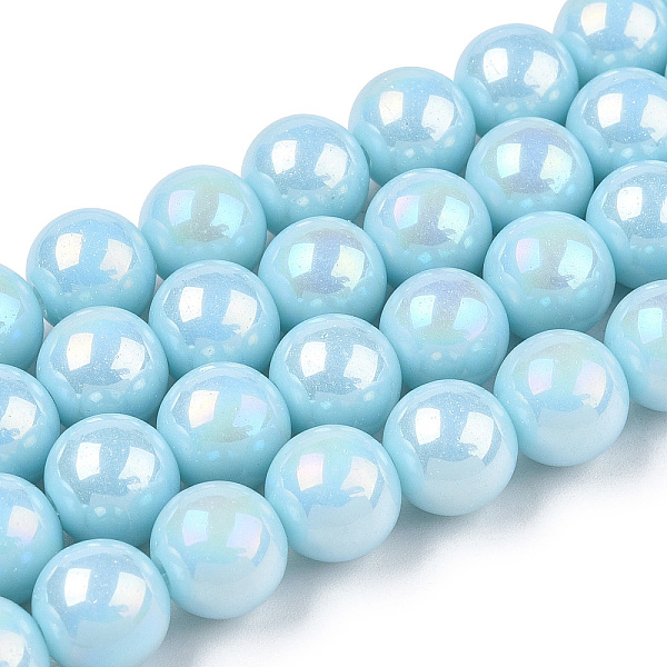 PandaHall Electroplate Opaque Glass Beads Strands, AB Color Plated, Round, Light Blue, 9.5~10mm, Hole: 1.5mm, about 40~42pcs/strand...
PandaHall Electroplate Opaque Glass Beads Strands, AB Color Plated, Round, Light Blue, 9.5~10mm, Hole: 1.5mm, about 40~42pcs/strand...