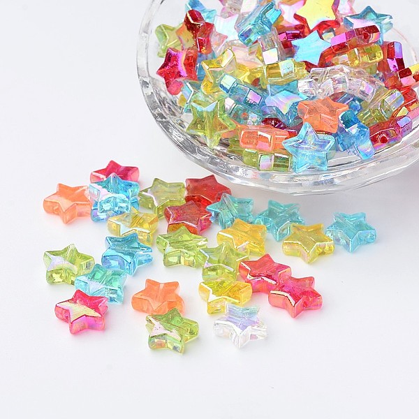 PandaHall Eco-Friendly Transparent Acrylic Beads, Star, AB Color, Mixed Color, 10x4mm, Hole: 1.5mm, about 100pcs/bag Acrylic Star Multicolor
PandaHall Eco-Friendly Transparent Acrylic Beads, Star, AB Color, Mixed Color, 10x4mm, Hole: 1.5mm, about 100pcs/bag Acrylic Star Multicolor