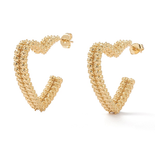 PandaHall Brass Half Hoop Earrings, Stud Earrings, with Ear Nuts, Heart, Real 18K Gold Plated, 28x26x6mm, Pin: 0.8mm Brass Heart
PandaHall Brass Half Hoop Earrings, Stud Earrings, with Ear Nuts, Heart, Real 18K Gold Plated, 28x26x6mm, Pin: 0.8mm Brass Heart
