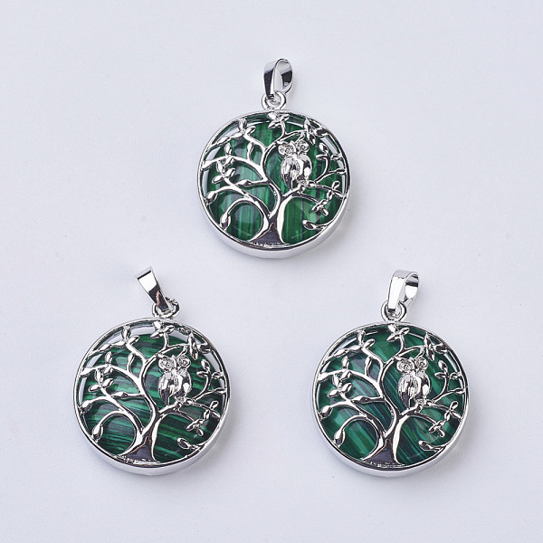 PandaHall Malachite Pendants, with Brass Findings, Flat Round with Tree of Life, Platinum, 31~32x27x8~9mm, Hole: 5x7mm Malachite Flat Round
PandaHall Malachite Pendants, with Brass Findings, Flat Round with Tree of Life, Platinum, 31~32x27x8~9mm, Hole: 5x7mm Malachite Flat Round