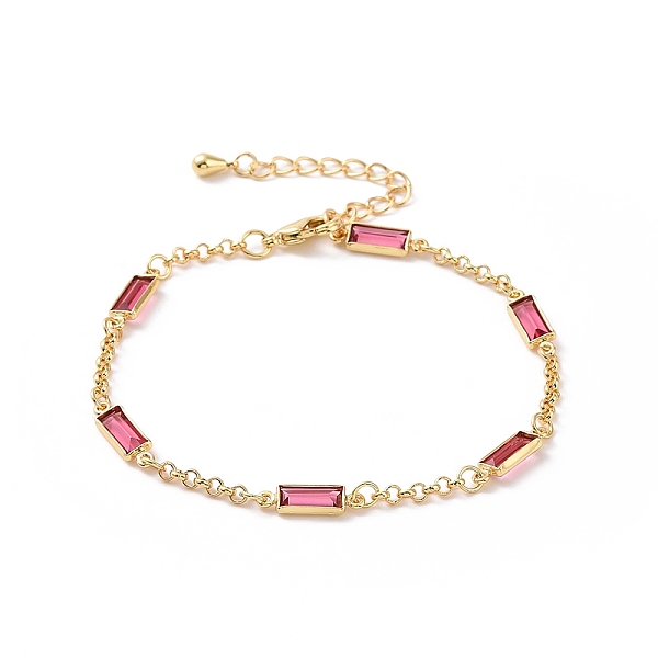 PandaHall Rectangle Cubic Zirconia Chain Bracelets, Real 18K Gold Plated Brass Jewelry for Women, Cadmium Free & Nickel Free & Lead Free..., Pink
PandaHall Rectangle Cubic Zirconia Chain Bracelets, Real 18K Gold Plated Brass Jewelry for Women, Cadmium Free & Nickel Free & Lead Free..., Pink