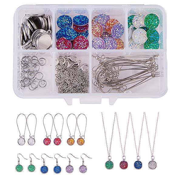 PandaHall SUNNYCLUE 1 Box DIY 14 Set Druzy Jewelry Necklace Earrings Making Kit - 24pcs Flat Back Druzy Resin Cabochons 12mm, 24pcs Blank...
PandaHall SUNNYCLUE 1 Box DIY 14 Set Druzy Jewelry Necklace Earrings Making Kit - 24pcs Flat Back Druzy Resin Cabochons 12mm, 24pcs Blank...