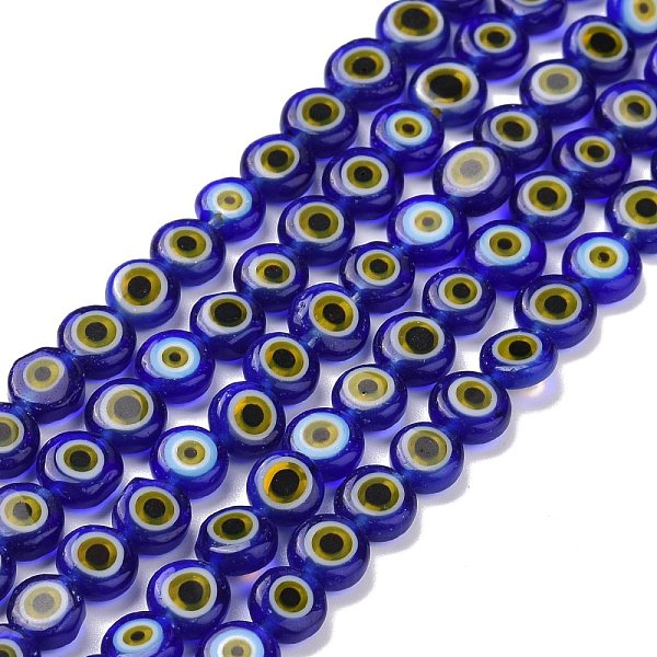 PandaHall Handmade Evil Eye Lampwork Flat Round Bead Strands, Dark Blue, 6x3mm, Hole: 1mm, about 65pcs/strand, 14 inch Lampwork Evil Eye
PandaHall Handmade Evil Eye Lampwork Flat Round Bead Strands, Dark Blue, 6x3mm, Hole: 1mm, about 65pcs/strand, 14 inch Lampwork Evil Eye