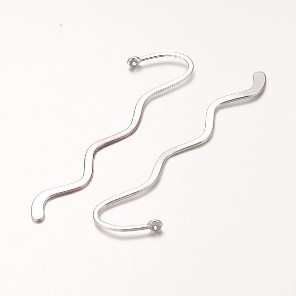 PandaHall Zinc Alloy Wavy Bookmarks, Lead Free & Cadmium Free, Silver, 86x24x1mm, Hole: 2.5mm Alloy
PandaHall Zinc Alloy Wavy Bookmarks, Lead Free & Cadmium Free, Silver, 86x24x1mm, Hole: 2.5mm Alloy