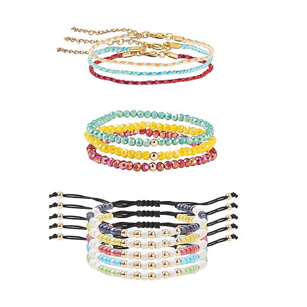 PandaHall Adjustable Nylon Cord Braided Bead Bracelets, with Glass Stretch Beaded Bracelets & Cotton Braided Cord Bracelet Sets, Mixed Color..., Multicolor
PandaHall Adjustable Nylon Cord Braided Bead Bracelets, with Glass Stretch Beaded Bracelets & Cotton Braided Cord Bracelet Sets, Mixed Color..., Multicolor