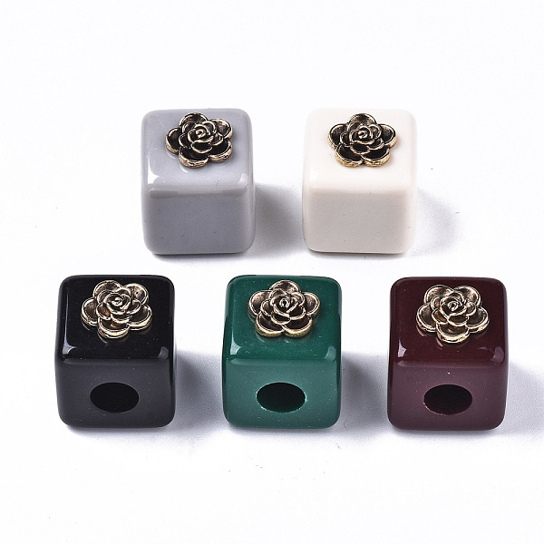 PandaHall Resin European Beads, with Antique Golden Plated Alloy Findings, Large Hole Beads, Cadmium Free & Lead Free, Cube with Flower..., Multicolor
PandaHall Resin European Beads, with Antique Golden Plated Alloy Findings, Large Hole Beads, Cadmium Free & Lead Free, Cube with Flower..., Multicolor