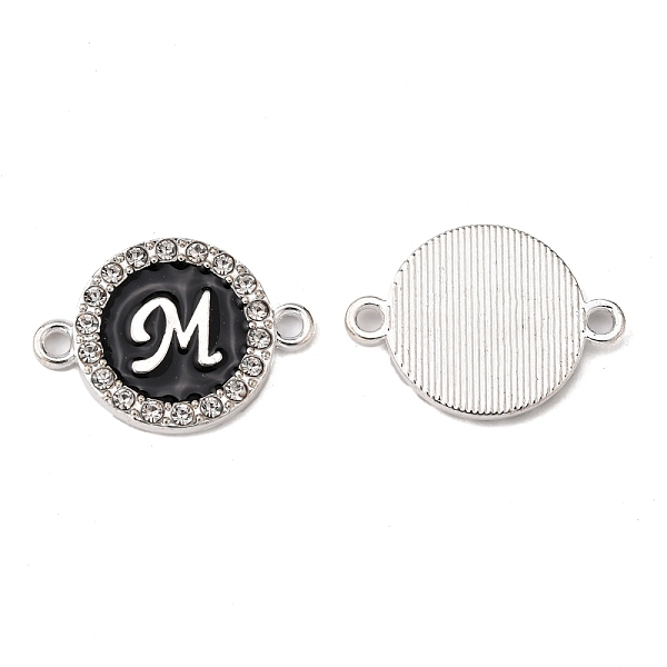 PandaHall Alloy Enamel Links Connectors, with Crystal Rhinestones, Flat Round with Letter, Silver Color Plated, Letter.M, 22x16x2mm, Hole..., Black
PandaHall Alloy Enamel Links Connectors, with Crystal Rhinestones, Flat Round with Letter, Silver Color Plated, Letter.M, 22x16x2mm, Hole..., Black