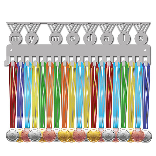 PandaHall Fashion Iron Medal Hanger Holder Display Wall Rack, 20 Hooks, with Screws, Medal Pattern, 118x400mm, Hole: 5mm Iron Medal
PandaHall Fashion Iron Medal Hanger Holder Display Wall Rack, 20 Hooks, with Screws, Medal Pattern, 118x400mm, Hole: 5mm Iron Medal