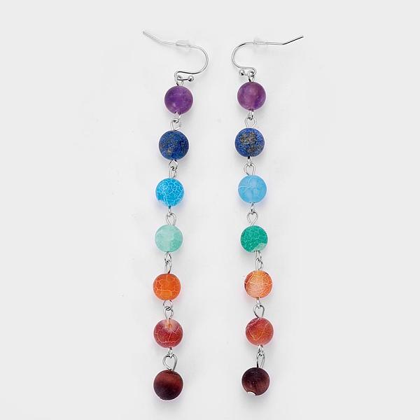 PandaHall Natural Gemstone Beaded Chains Dangle Earrings, with Brass Findings, Platinum, 102mm, Pin: 0.7mm Mixed Stone
PandaHall Natural Gemstone Beaded Chains Dangle Earrings, with Brass Findings, Platinum, 102mm, Pin: 0.7mm Mixed Stone
