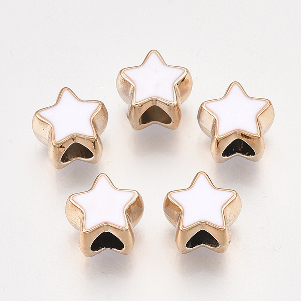 PandaHall UV Plating Acrylic European Beads, with Enamel, Large Hole Beads, Star, Light Gold, White, 10.5x11.5x9mm, Hole: 4.5mm Acrylic Star...
PandaHall UV Plating Acrylic European Beads, with Enamel, Large Hole Beads, Star, Light Gold, White, 10.5x11.5x9mm, Hole: 4.5mm Acrylic Star...