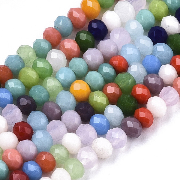 PandaHall Opaque Glass Beads Strands, Faceted, Rondelle, Mixed Color, 3x2mm, Hole: 0.7mm, about 191pcs/strand, 16.93 inch(43cm) Glass..., Multicolor
PandaHall Opaque Glass Beads Strands, Faceted, Rondelle, Mixed Color, 3x2mm, Hole: 0.7mm, about 191pcs/strand, 16.93 inch(43cm) Glass..., Multicolor