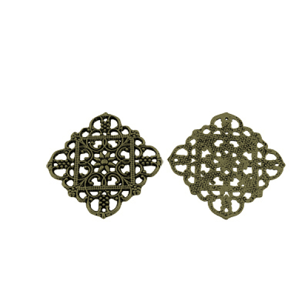 PandaHall Tibetan Style Filigree Joiners, Cadmium Free & Nickel Free & Lead Free, Rhombus, Antique Bronze, 36x36x1mm, Hole: 1mm Alloy...
PandaHall Tibetan Style Filigree Joiners, Cadmium Free & Nickel Free & Lead Free, Rhombus, Antique Bronze, 36x36x1mm, Hole: 1mm Alloy...