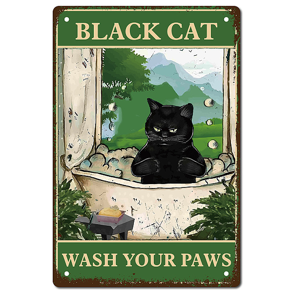 PandaHall CREATCABIN Black Cat Wash Your Paws Metal Tin Sign Bathroom Metal Poster Vintage Retro Art Wall Decor Mural Hanging Iron Painting...
PandaHall CREATCABIN Black Cat Wash Your Paws Metal Tin Sign Bathroom Metal Poster Vintage Retro Art Wall Decor Mural Hanging Iron Painting...