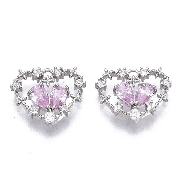 PandaHall Brass Micro Cubic Zirconia Charms, Nickel Free, Heart, Pink & Clear, Real Platinum Plated, 12x14x3mm, Hole: 1mm Brass+Cubic...
PandaHall Brass Micro Cubic Zirconia Charms, Nickel Free, Heart, Pink & Clear, Real Platinum Plated, 12x14x3mm, Hole: 1mm Brass+Cubic...