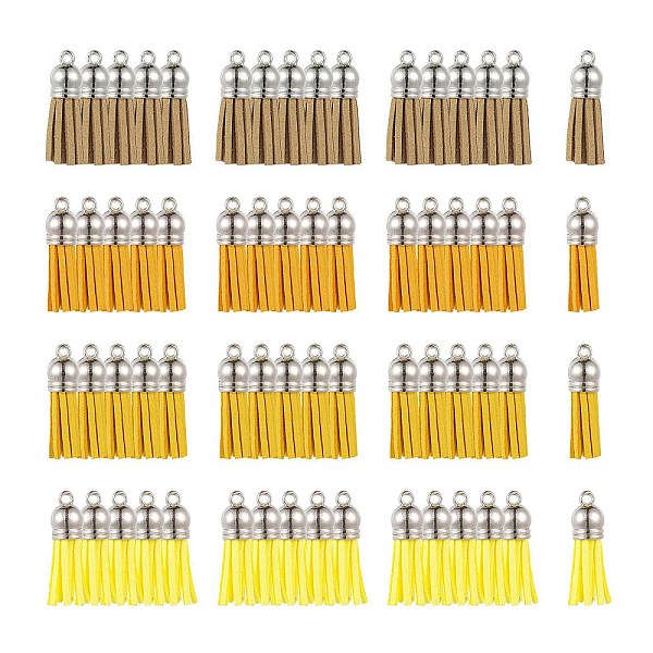PandaHall 60Pcs 4 Colors Faux Suede Tassel Pendant Decorations, with Platinum CCB Plastic Cord Ends, Gold, 33~35x10mm, Hole: 2.5~3mm...
PandaHall 60Pcs 4 Colors Faux Suede Tassel Pendant Decorations, with Platinum CCB Plastic Cord Ends, Gold, 33~35x10mm, Hole: 2.5~3mm...