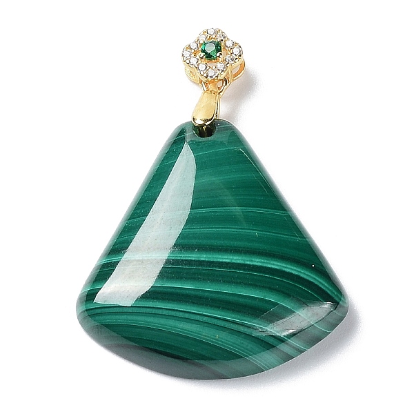 PandaHall Natural Malachite Pendants, Fan Shaped Charms, with Golden Plated Flower 925 Sterling Rhinestone Snap on Bails, 29x25x6mm, Hole..., Clear
PandaHall Natural Malachite Pendants, Fan Shaped Charms, with Golden Plated Flower 925 Sterling Rhinestone Snap on Bails, 29x25x6mm, Hole..., Clear